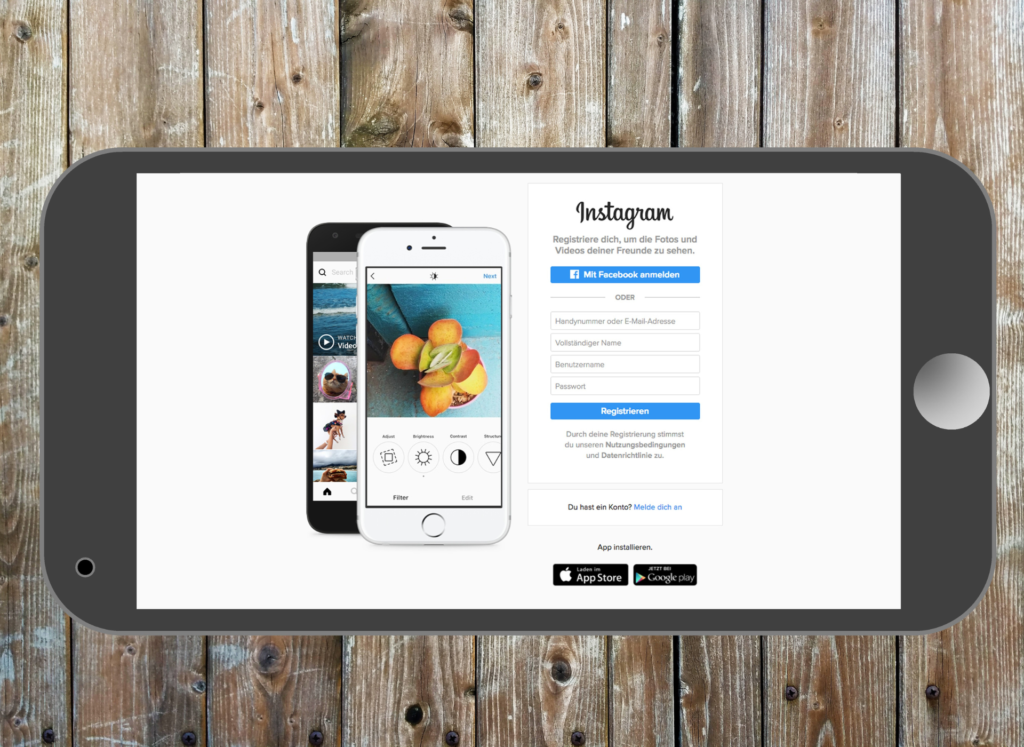 foto aplicativo instagram celular