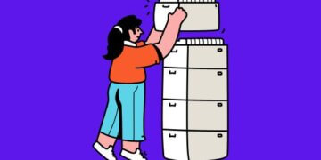desenho representativo de mulher arquivando fotos do instagram