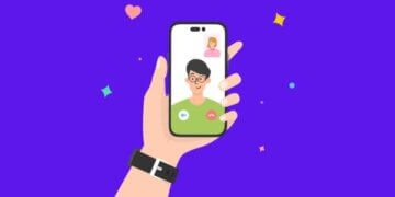 desenho representativo de mulher fazendo chamada de video no instagram com homem